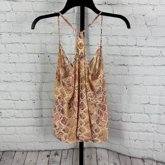E By Eloise Anthropologie Snakeskin Silk Tank Size Small - Picture 3 of 5